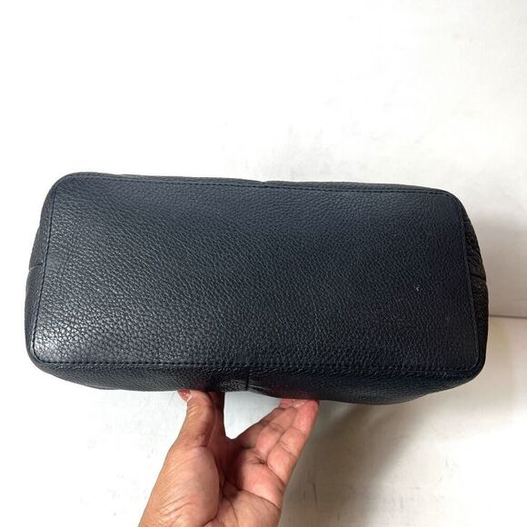 MICHAEL KORS Shoulder Bag Black Pebbled Leather NB-1504 Medium Tote Gold Tone - Picture 8 of 12